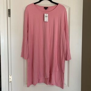 J Jill Wearever Collection Womens Top Shirt 3/4 Sleeve XL Pink Daisy NWT
